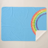 Regenboog en blauwe lucht sherpa deken (Voorkant (horizontaal))