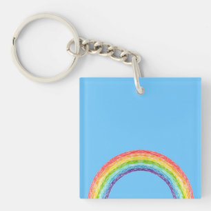 Regenboog en blauwe lucht sleutelhanger