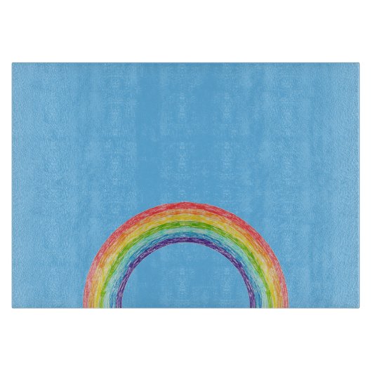 Regenboog en blauwe lucht snijplank (Voorkant)