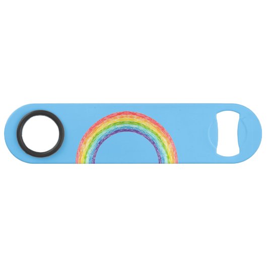Regenboog en blauwe lucht speed flessenopener (Voorkant (Horizontaal))
