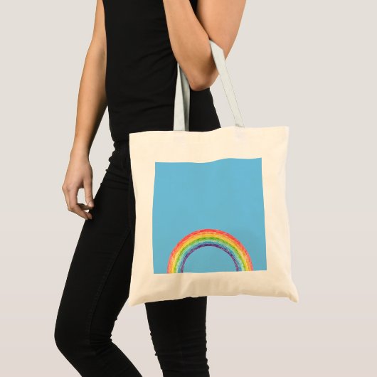 Regenboog en blauwe lucht tote bag (Voorkant (product))