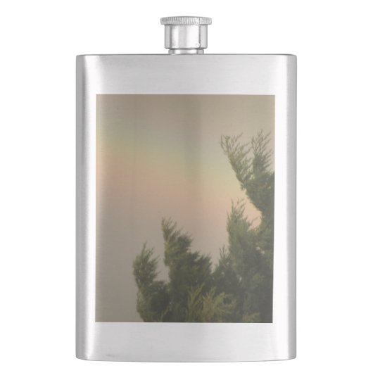 Regenboog en Bomen Kolf Heupfles (Voorkant)