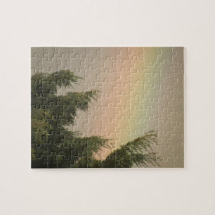 Regenboog en Bomen Puzzel