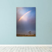 Regenboog en boomlandschap canvas afdruk (Insitu (Houten vloer))