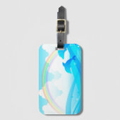 Regenboog en dolfijnen bagagelabel (Voorkant (verticaal))