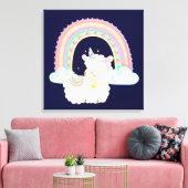 Regenboog en eendraads lammeren canvas afdruk (Insitu (Woonkamer))