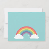 Regenboog en Eenhoorn Meisjes Verjaardagsfeest Kaart (Achterkant)