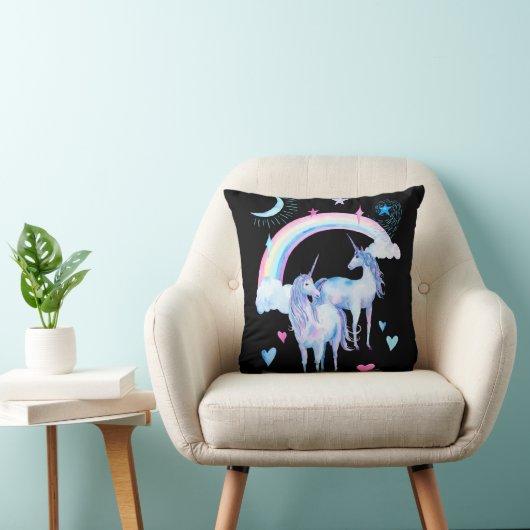 Regenboog en eenhoorns kussen (Stoel)