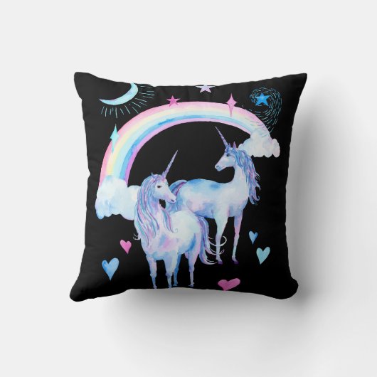 Regenboog en eenhoorns kussen (Achterkant)