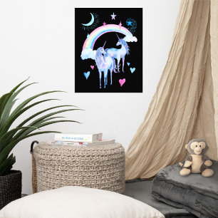 Regenboog en eenhoorns perfect poster