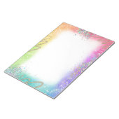 Regenboog- en glittergrens notitieblok (Schuin)