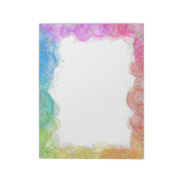 Regenboog- en glittergrens notitieblok