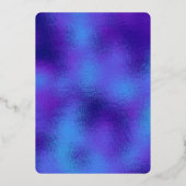 Regenboog en Goud op Funky Paarse Discofeest Folie Uitnodiging (Achterkant)