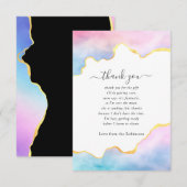 Regenboog en gouden agaat jongens baby shower bedankkaart (Voorkant / Achterkant)