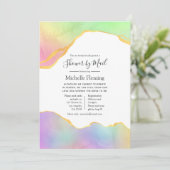 Regenboog en gouden agaat jongens babyshower per p kaart (Staand voorkant)
