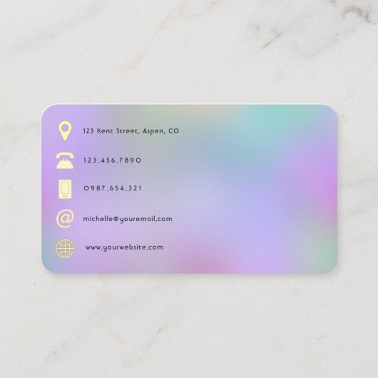 Regenboog en Gouden Ballons Gebeurtenisindustrie Q Visitekaartje (Achterkant)