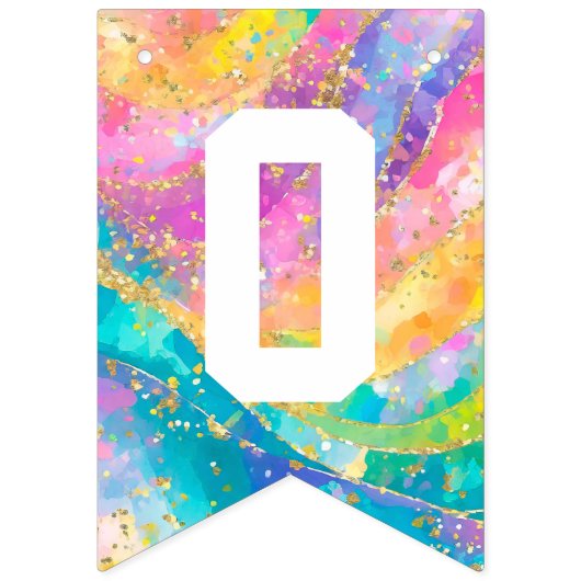 Regenboog en gouden banner (Derde vlag)