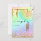 Regenboog en gouden en roze verjaardag kaart (Voorkant)