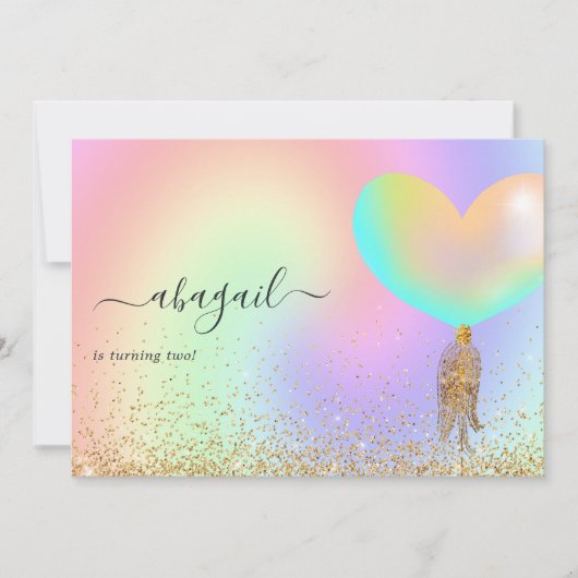 Regenboog en gouden en roze verjaardag kaart (Voorkant)