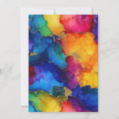 Regenboog en Gouden Glitter Alcohol Ink 21ste Verj Kaart (Achterkant)