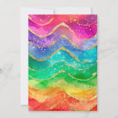 Regenboog en Gouden Glitter Alcohol Ink 21ste Verj Kaart (Achterkant)