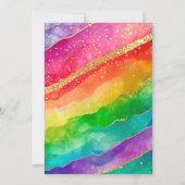 Regenboog en Gouden Glitter Alcohol Ink 21ste Verj Kaart (Achterkant)