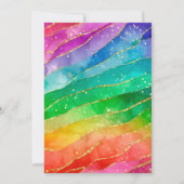 Regenboog en Gouden Glitter Alcoholinkt Afstudeerc Kaart (Achterkant)