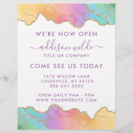 Regenboog en gouden Waterverf openen bedrijven Flyer