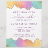 Regenboog en gouden Waterverf openen bedrijven Flyer (Achterkant)