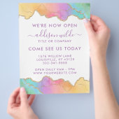 Regenboog en gouden Waterverf openen bedrijven Flyer (Hand)