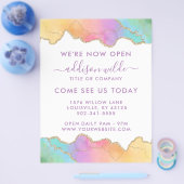 Regenboog en gouden Waterverf openen bedrijven Flyer (Enkel)