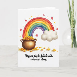 Regenboog En Gouden Wenskaart Kaart