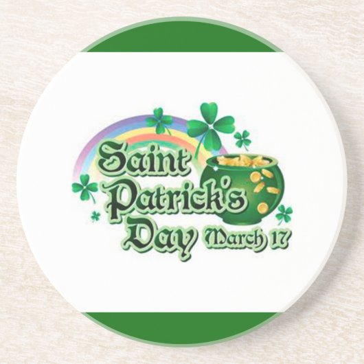 Regenboog en goudpit - zandsteen onderzetter (Voorkant)