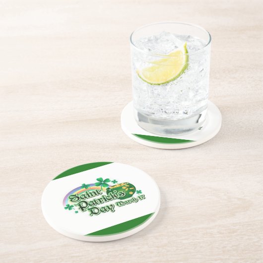 Regenboog en goudpit - zandsteen onderzetter (Zijkant)