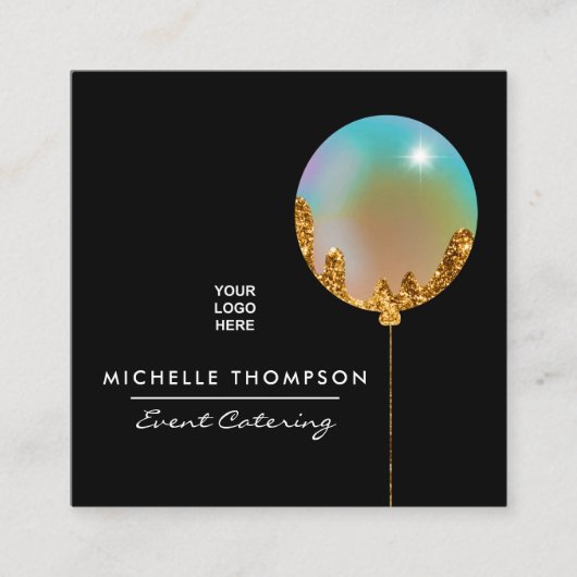 Regenboog en goudVisitekaartje Vierkante Visitekaartje (Voorkant)