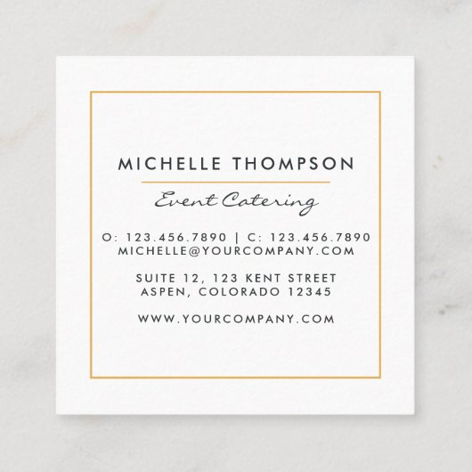 Regenboog en goudVisitekaartje Vierkante Visitekaartje (Achterkant)