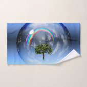 Regenboog en groene boom handdoek (Handdoek)