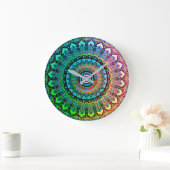 Regenboog en hart Mandala Grote Klok (Huis)