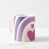 regenboog en hart Paars Koffiemok (Voorkant links)