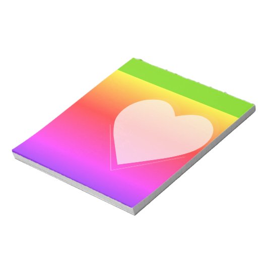 Regenboog en hart post-it notities notitieblok (Linkerzijde)