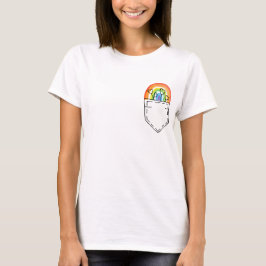 Regenboog en harten in bedrukte zak t-shirt