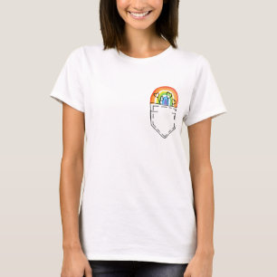 Regenboog en harten in bedrukte zak t-shirt
