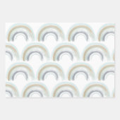 Regenboog en harten in Boho Muted Blue Pattern Inpakpapier Vel (Voorkant 3)