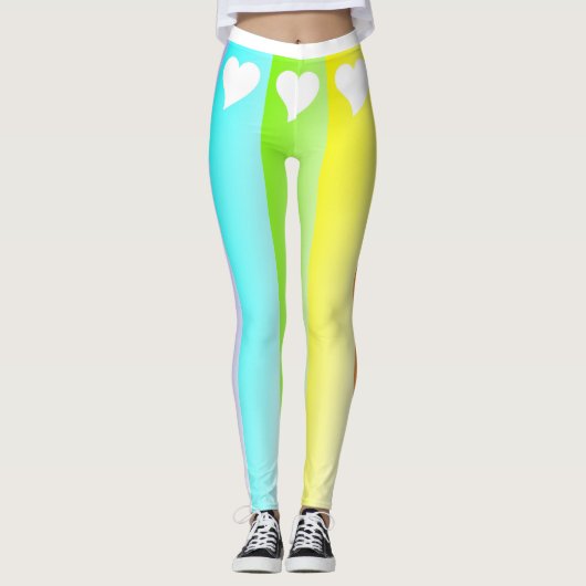 Regenboog en harten leggings (Voorkant)