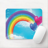 Regenboog en harten muismat (Met muis)