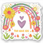 Regenboog en harten snijden uit Inspirivity Sticke Sticker (Voorkant)