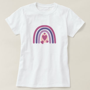 Regenboog en harten t-shirt