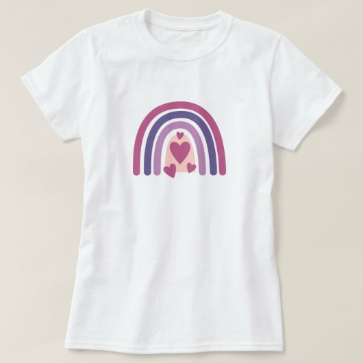 Regenboog en harten t-shirt (Design voorkant)