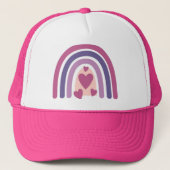 Regenboog en harten trucker pet (Voorkant)
