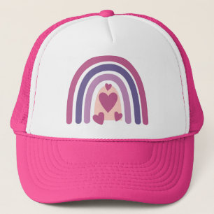 Regenboog en harten trucker pet